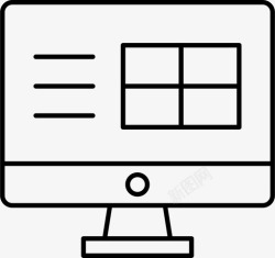 文本显示显示器电脑家具图标高清图片