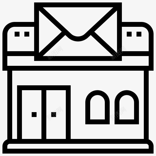 邮局大楼信件图标svg_新图网 https://ixintu.com 专线 信件 包裹 大楼 邮局 邮资
