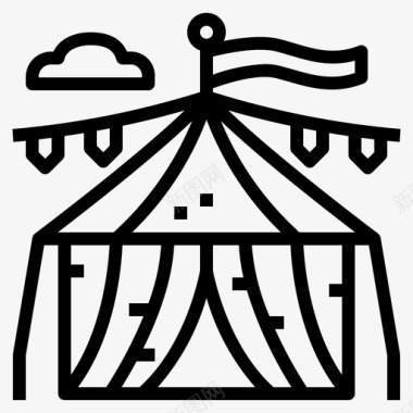 帐篷马戏团娱乐图标图标