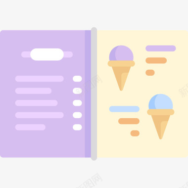菜单冰淇淋店12公寓图标图标