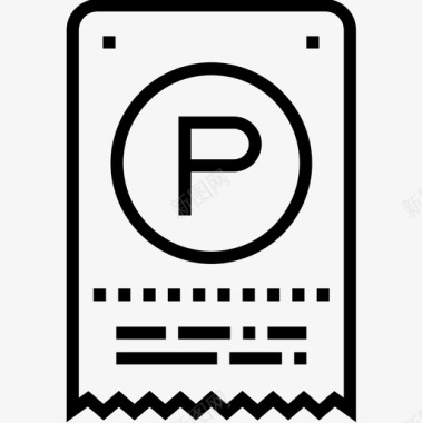 停车罚单停车20直线图标图标