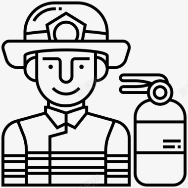 消防员紧急情况保护图标图标