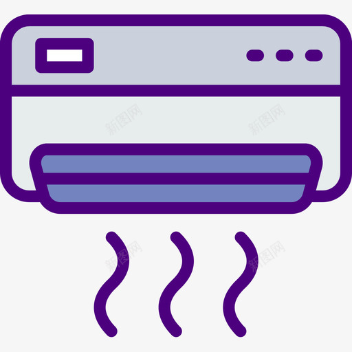 空调家用11线性颜色图标svg_新图网 https://ixintu.com 家用 空调 线性 颜色