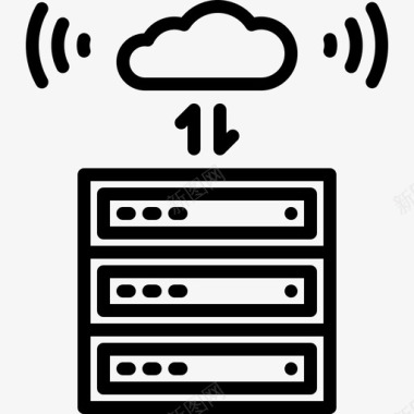 云与服务器互联网信号图标图标