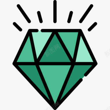 钻石平面师4线性颜色图标图标