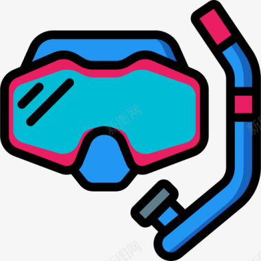 Snorkle运动和游戏6线性颜色图标图标