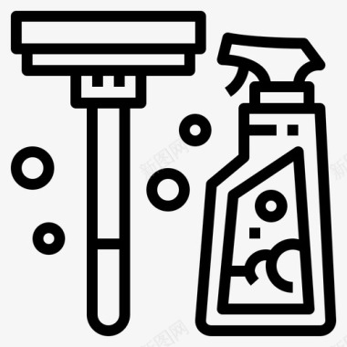 清洁工清扫工工具图标图标