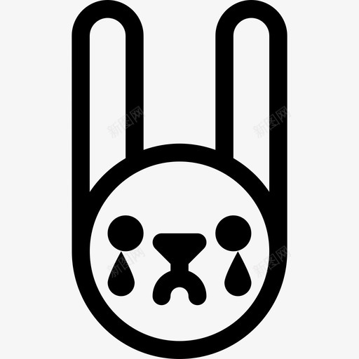 哭泣的兔子表情符号动物表情符号图标svg_新图网 https://ixintu.com 兔子 动物 哭泣 符号 表情