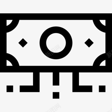 货币数字服务线性图标图标