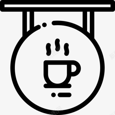 咖啡馆23号咖啡馆线性图标图标