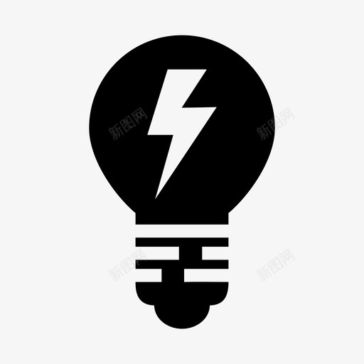 电力绿色能源灯泡图标svg_新图网 https://ixintu.com 可再生能源 可持续发展 灯泡 电力 电源插头 绿色能源
