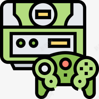 游戏机电子游戏6线性颜色图标图标