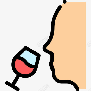 品酒葡萄酒3线性颜色图标图标