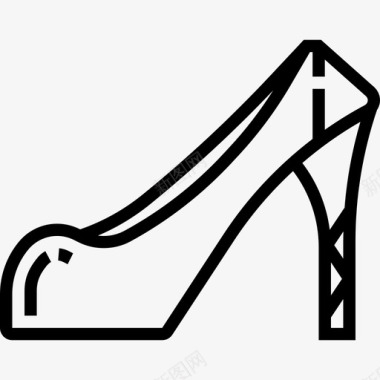 鞋跟法国符号直线图标图标