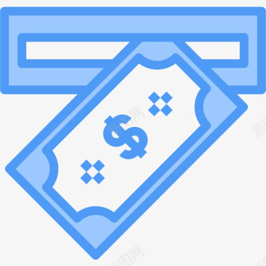 金钱金融货币5蓝色图标图标