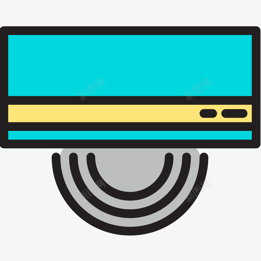 空调卧室5线性颜色图标svg_新图网 https://ixintu.com 卧室 空调 线性 颜色