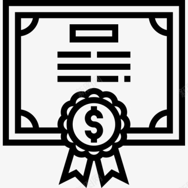 储蓄和投资证书9线性图标图标