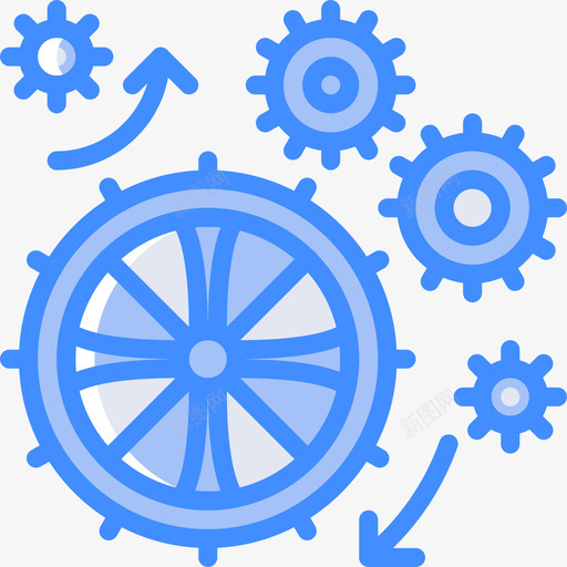 齿轮发明5蓝色图标svg_新图网 https://ixintu.com 发明 蓝色 齿轮