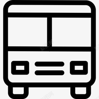 公共汽车教育和学校直线图标图标