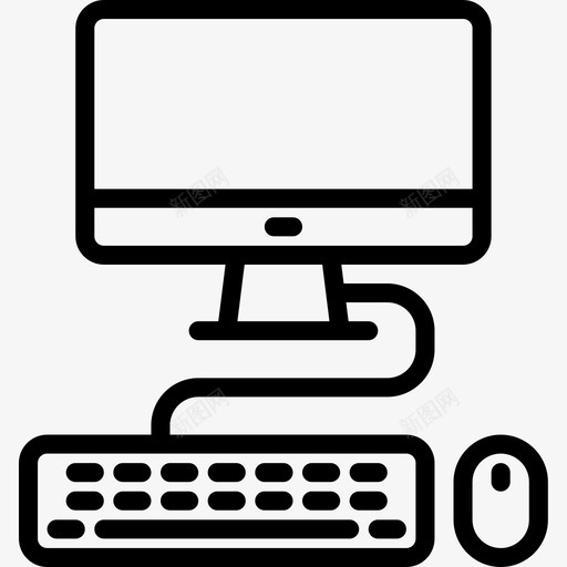 台式计算机电子设备线性图标svg_新图网 https://ixintu.com 台式计算机 电子设备 线性