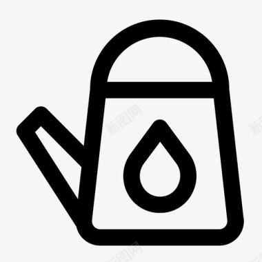 喷壶泉水泉水线图标图标