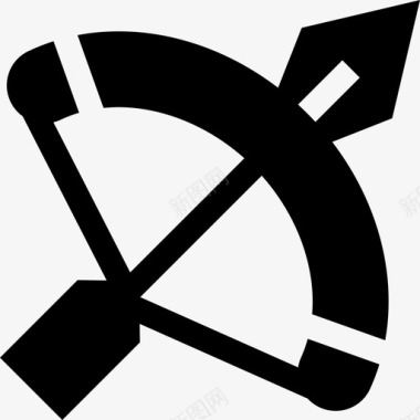 十字弓海盗填充图标图标