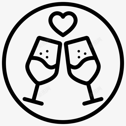 干杯庆祝玻璃图标svg_新图网 https://ixintu.com 干杯 庆祝 心 情人节2圈 派对 爱 玻璃