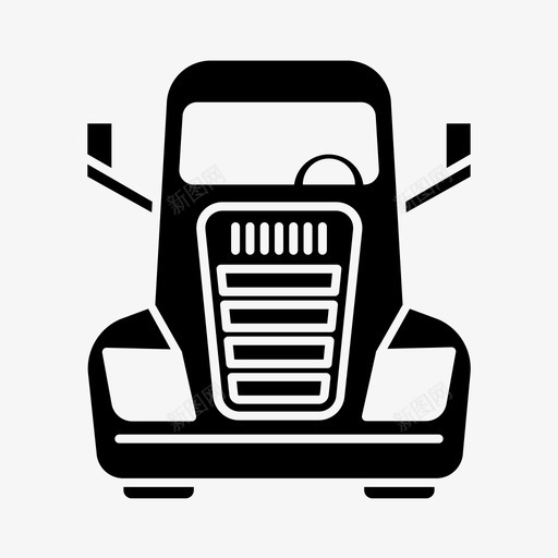 大卡车前面运输图标svg_新图网 https://ixintu.com 前面 大卡车 视图 车辆 运输 运输字形