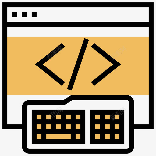 代码编程29黄色阴影图标svg_新图网 https://ixintu.com 代码 编程 阴影 黄色