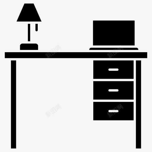 桌子家具工作台图标svg_新图网 https://ixintu.com 家具 家具字形图标 工作台 桌子