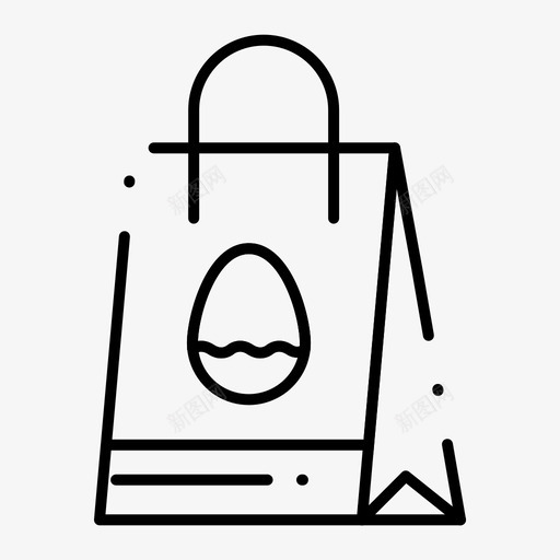 购物袋复活节彩蛋图标svg_新图网 https://ixintu.com 东方 东方规则 复活节 彩蛋 点线 规则 购物袋