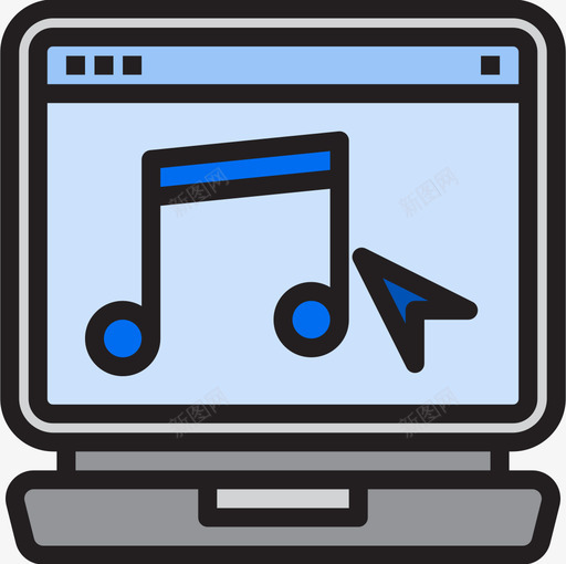 音乐笔记笔记本电脑浏览器3线性颜色图标svg_新图网 https://ixintu.com 浏览器 电脑 笔记 笔记本 线性 音乐 颜色
