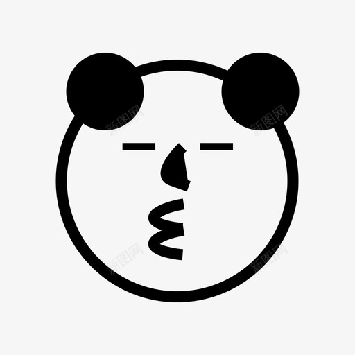 吻动物表情符号图标svg_新图网 https://ixintu.com 动物 收藏 熊猫 符号 表情