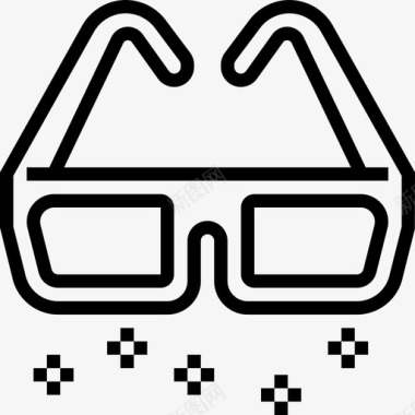3d眼镜电子游戏3线性图标图标