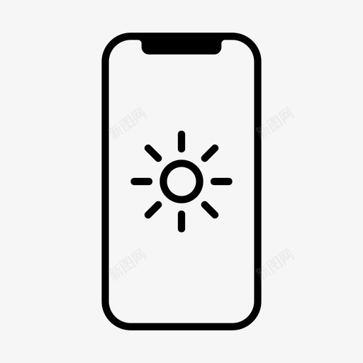 阳光亮度iphone图标svg_新图网 https://ixintu.com iphone 亮度 天气预报 晴天 苹果 阳光