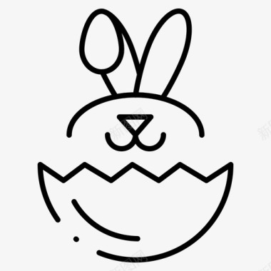 鸡蛋复活节兔子图标图标