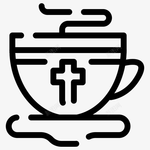 茶杯子饮料图标svg_新图网 https://ixintu.com 伊斯特 复活节 杯子 虚线 饮料