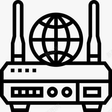 Wifi路由器网络托管25线性图标图标
