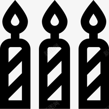 蜡烛生日90轮廓图标图标