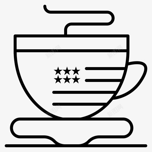 茶咖啡杯子图标svg_新图网 https://ixintu.com Regular line 咖啡 杯子 美国 马克