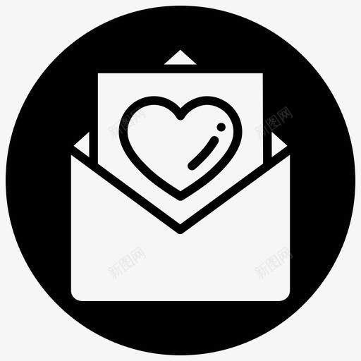 信庆祝电子邮件图标svg_新图网 https://ixintu.com 填充 庆祝 情人节 电子邮件 问候 黑色