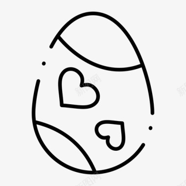 复活节彩蛋装饰心形图标图标