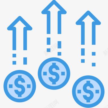 增长投资32蓝色图标图标