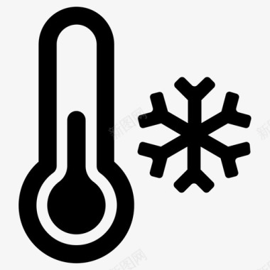 寒冷温度温度计图标图标