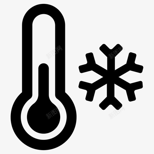 寒冷温度温度计图标svg_新图网 https://ixintu.com 冬天 天气 寒冷 温度 温度计