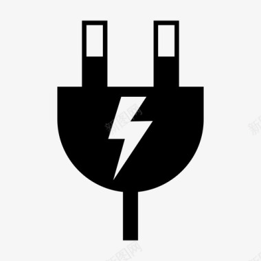 电力绿色能源电源插头图标图标