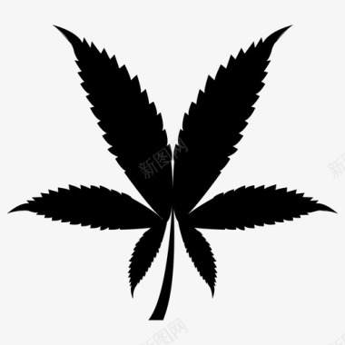 大麻叶大麻草药图标图标