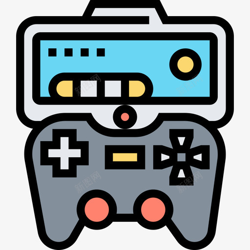 控制器视频游戏6线性颜色图标svg_新图网 https://ixintu.com 控制器 游戏 线性 视频 颜色
