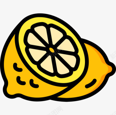 柠檬食品132线性颜色图标图标