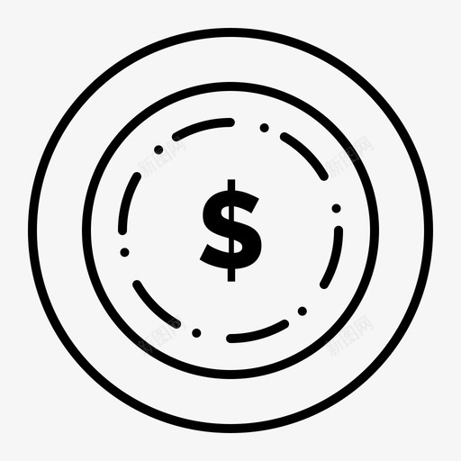 美式硬币美元图标svg_新图网 https://ixintu.com 常规 硬币 美元 美国 美式 航线 货币